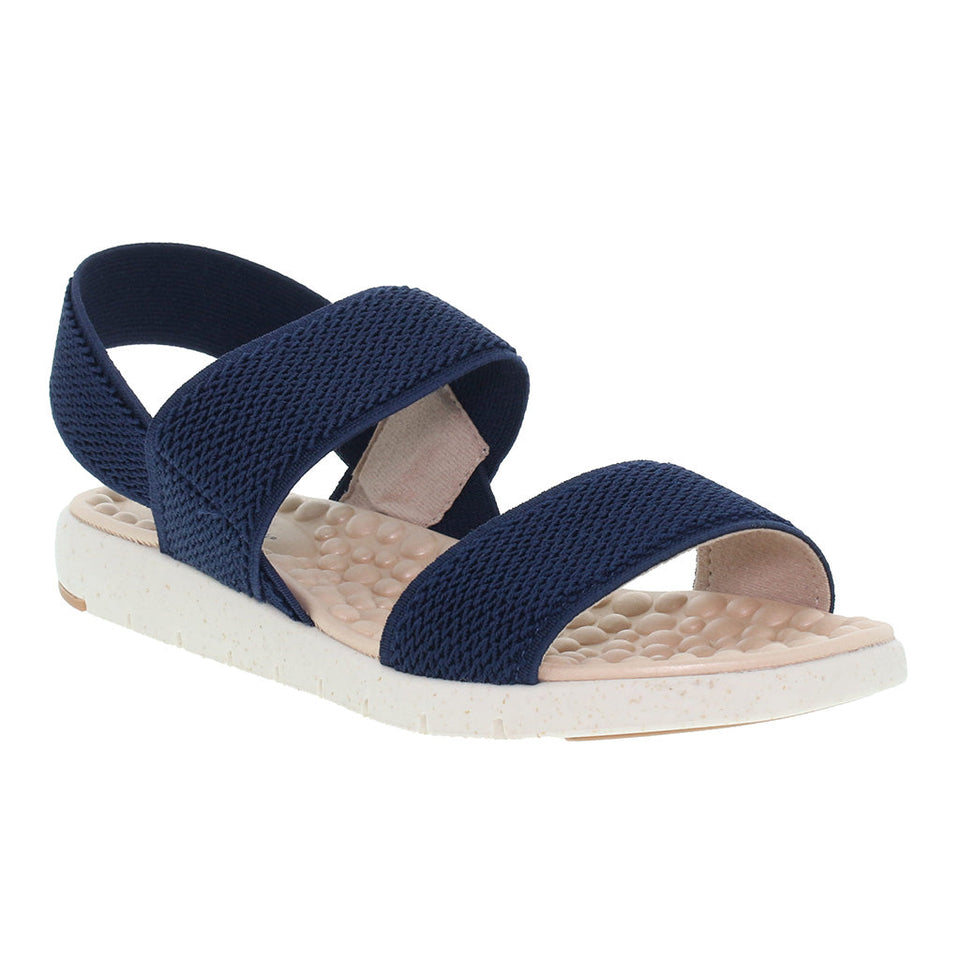 Sandale plate ultra-douce avec double bride élastique pour femmes