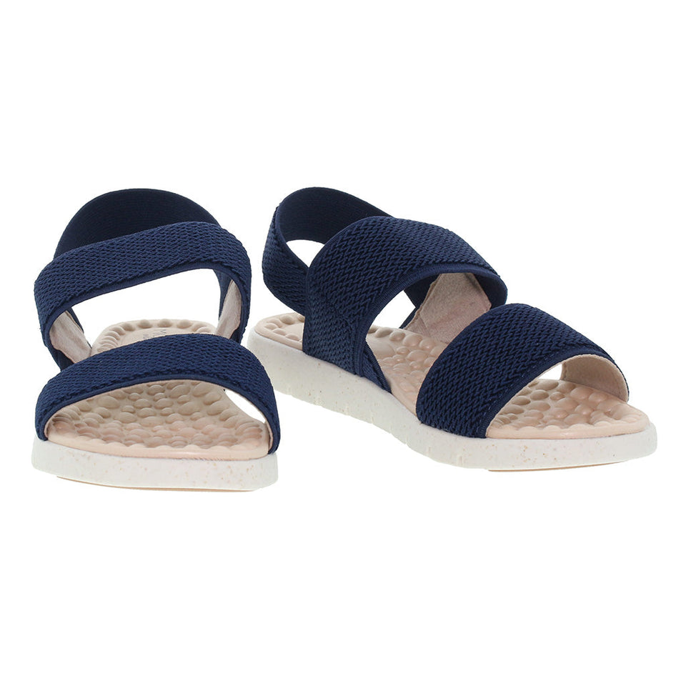 Sandale plate ultra-douce avec double bride élastique pour femmes