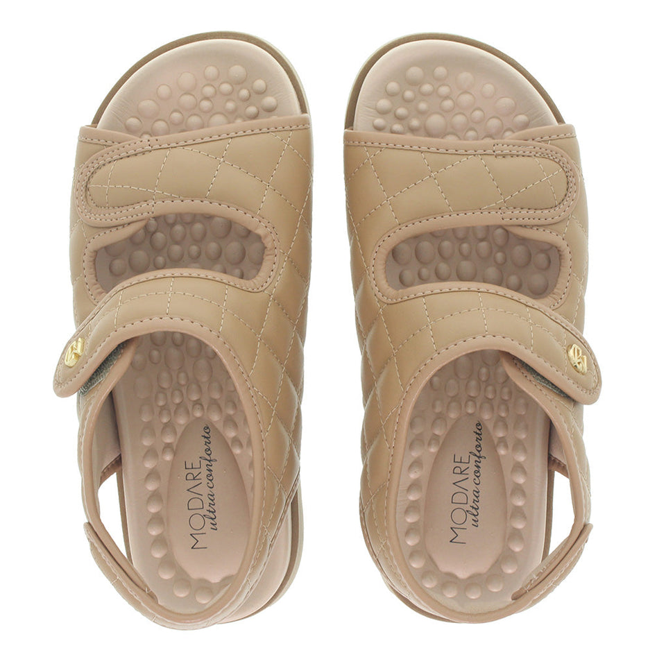 Sandale plate velcro ultra-douce avec semelle Reflex-Sense pour femmes