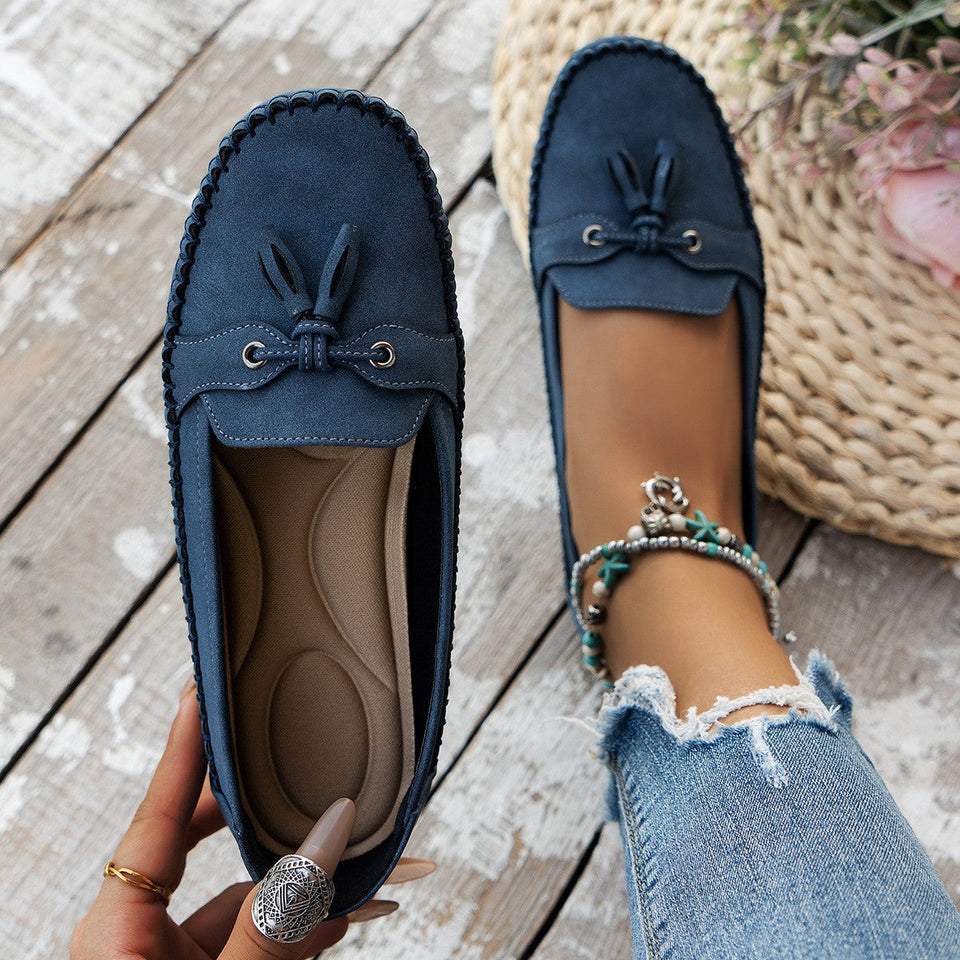 Mocassins à bout rond pour femme, antidérapants, souples et confortables