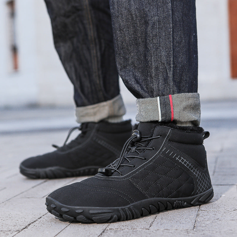 Chaussures d’hiver chaudes en coton, doublées en velours épais