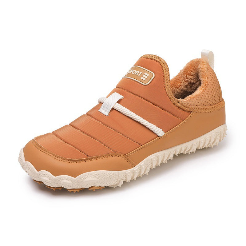 Chaussures de neige outdoor pour couple, décontractées, antidérapantes, doublées en velours et chaudes en coton
