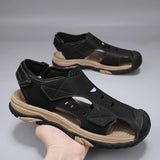 Atmungsaktive Herren-Strandsandalen aus Leder