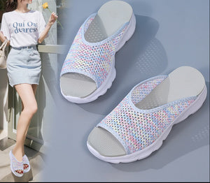 Sandales à semelle souple pour femme – Slip-on en maille