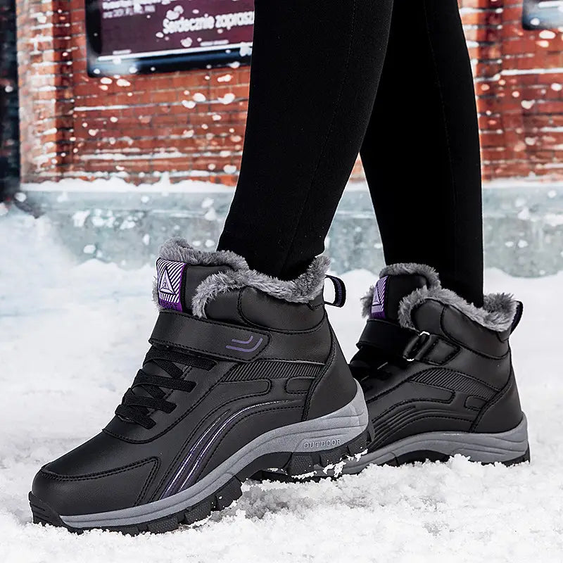 Bottes de neige antidérapantes, élégantes et chaudes, avec peluche, destinées aux chaussures d'extérieur confortables