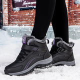 Bottes de neige antidérapantes, élégantes et chaudes, avec peluche, destinées aux chaussures d'extérieur confortables