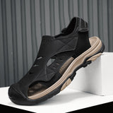 Atmungsaktive Herren-Strandsandalen aus Leder