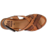 Sandales compensées femme en cuir – Multi-cuir & Blanc