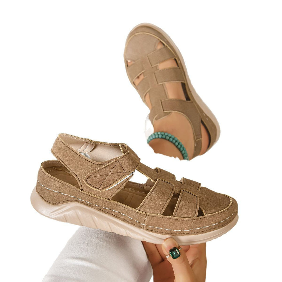 Sandales velcro à talons hauts et bout fermé pour femmes