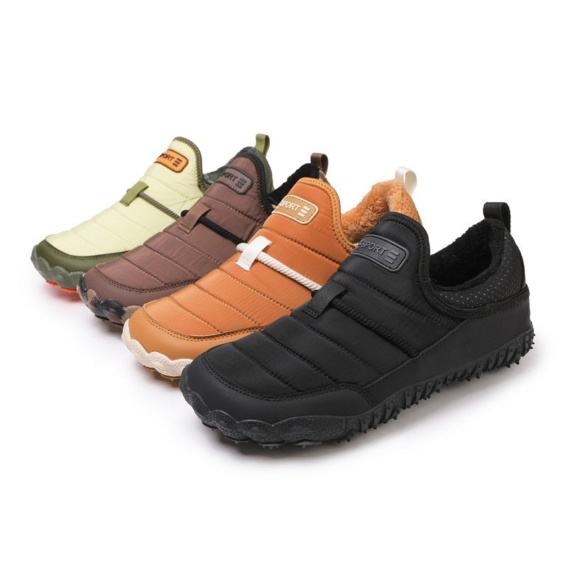 Chaussures de neige outdoor pour couple, décontractées, antidérapantes, doublées en velours et chaudes en coton