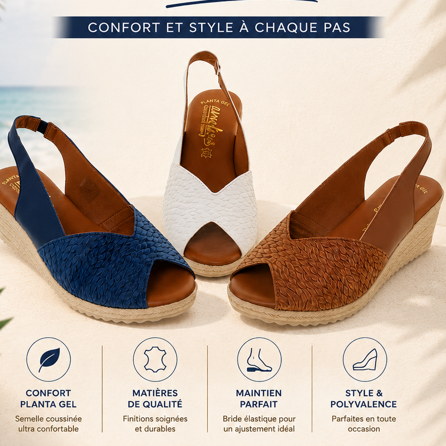 Sandale compensée à bride arrière – Élégance, confort et polyvalence