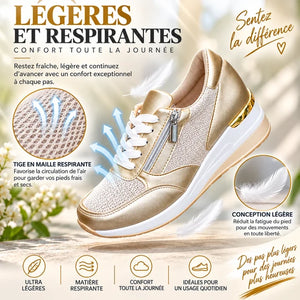 Baskets Femme à Lacets avec Zip Latéral – Semelle Épaisse