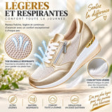 Baskets Femme à Lacets avec Zip Latéral – Semelle Épaisse