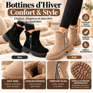 Bottes Femme Fourrées à Zip Latéral – Chaudes et Élégantes