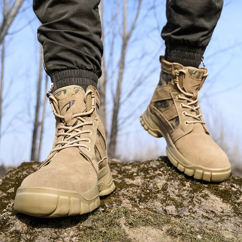 Bottes Tactiques de Sécurité Montantes – Embout en Acier, Anti-Perforation et Résistantes à l’Usure