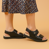 Sandale plate velcro ultra-douce avec semelle Reflex-Sense pour femmes