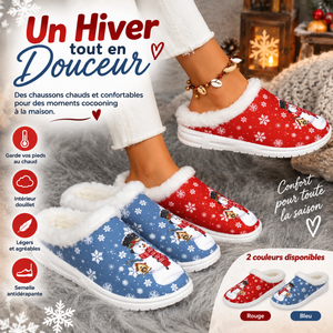 Chaussons d’hiver pour femmes à semelle épaisse, doux et chaleureux