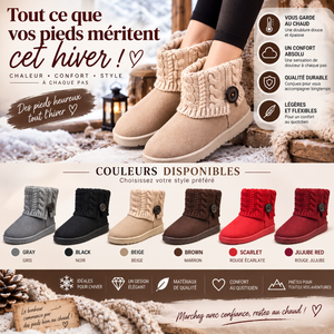 Chaussures femme en coton mi-hautes et bottines courtes