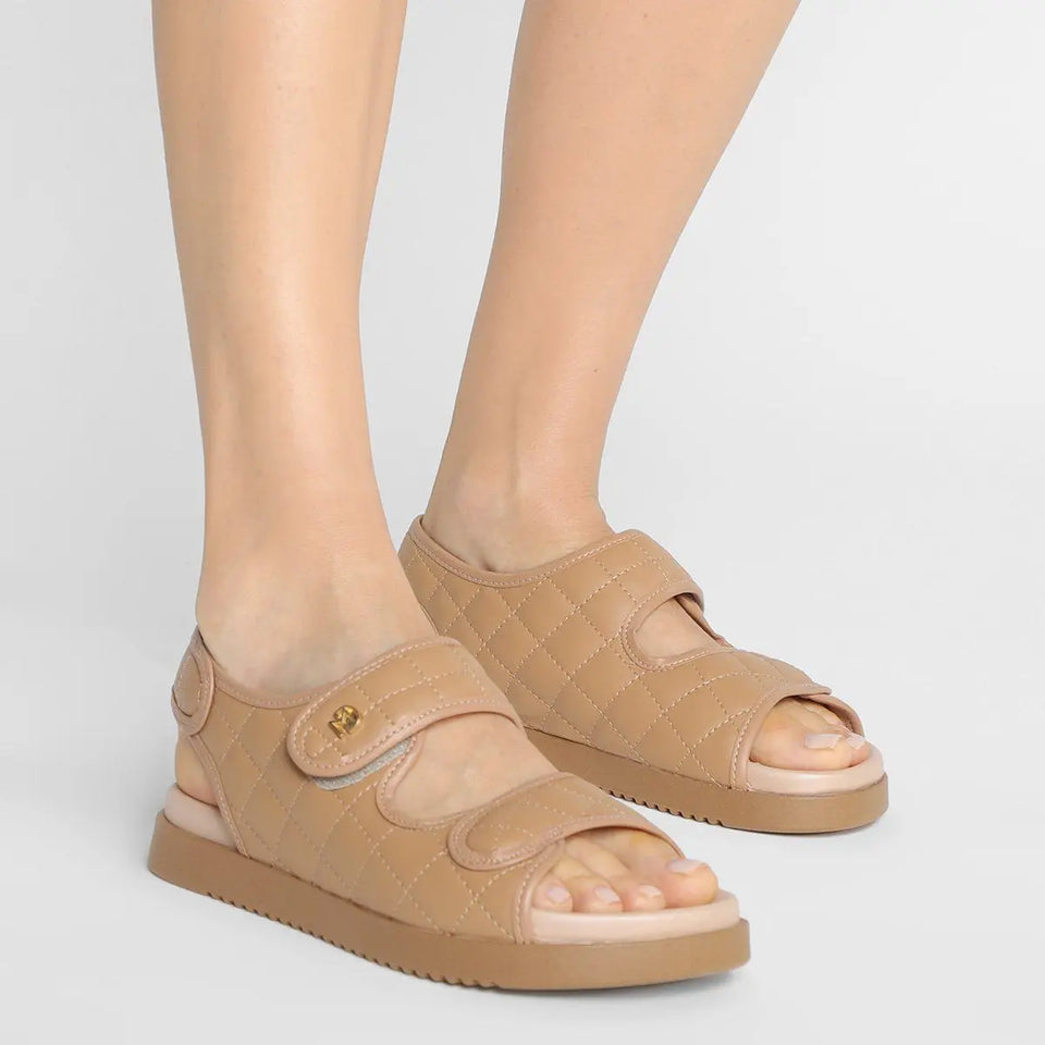 Sandale plate velcro ultra-douce avec semelle Reflex-Sense pour femmes