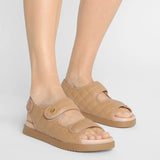 Sandale plate velcro ultra-douce avec semelle Reflex-Sense pour femmes