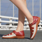 sandales vintage en cuir pour femme