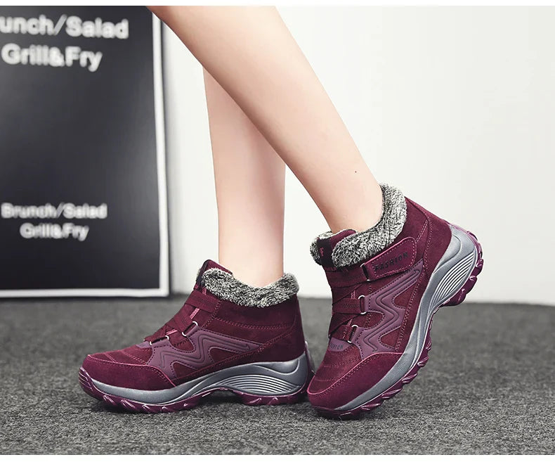 Bottines d'hiver en velours pour femmes