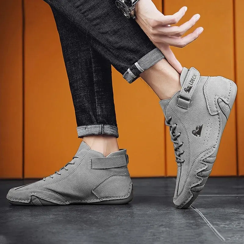 Élégance Hivernale - Bottes en Cuir Pour Hommes