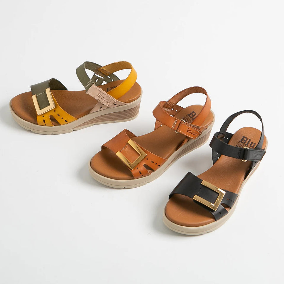 Sandales confortables en cuir pour femme avec bride réglable