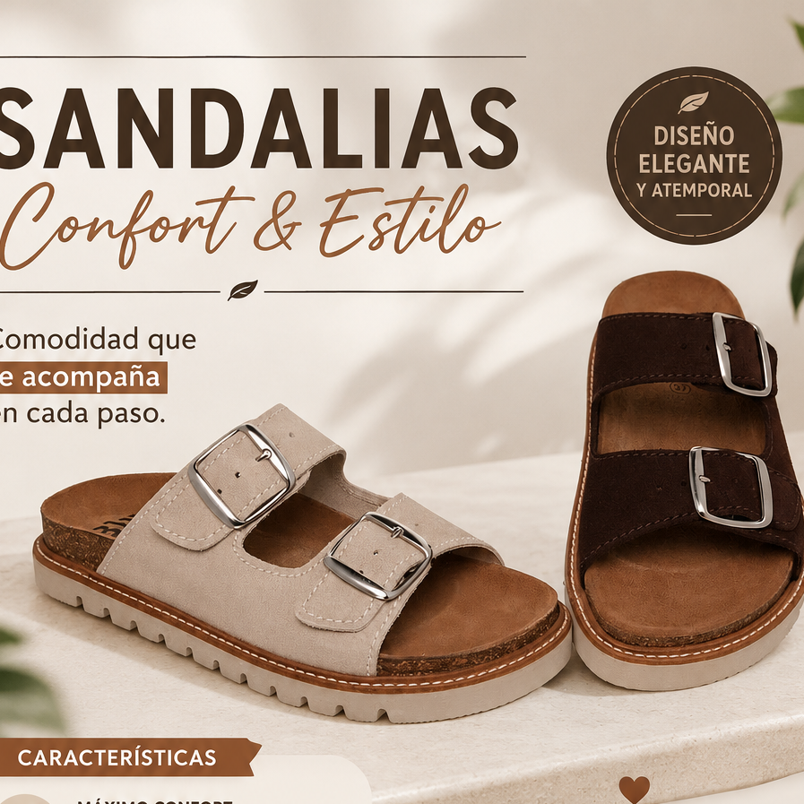 Sandalia Anatómica Doble Hebilla – Blu Sandal