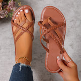 sandales tongs à design tressé pour femme