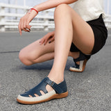 sandales vintage en cuir pour femme