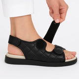 Sandale plate velcro ultra-douce avec semelle Reflex-Sense pour femmes