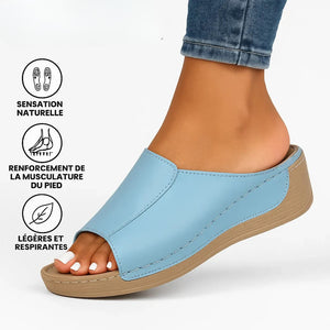 Sandales d'été à talon compensé, semelle épaisse, style romain