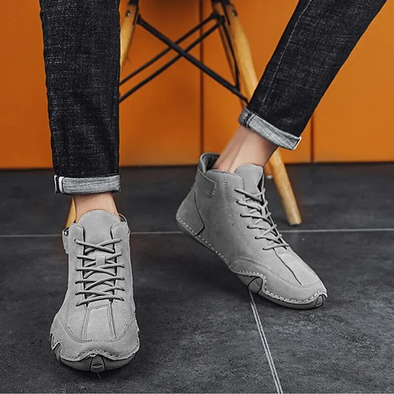 Élégance Hivernale - Bottes en Cuir Pour Hommes