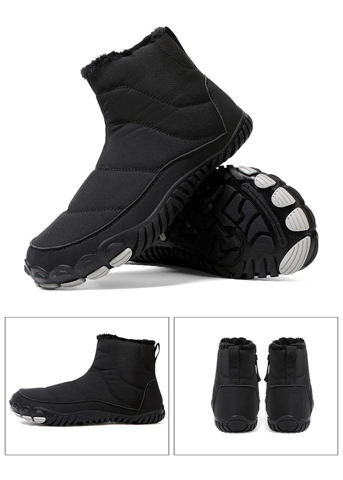Bottines Barefoot Hiver Unisexes Chaudes Antidérapantes avec Fourrure Intérieure