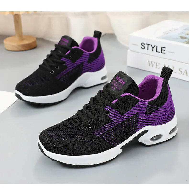 Chaussures de running confortables en maille Flyknit pour femme – Grandes tailles