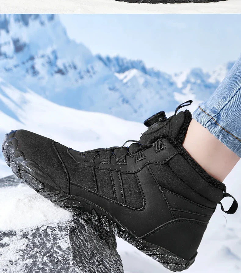 Bottines d’hiver unisexes fourrées et antidérapantes
