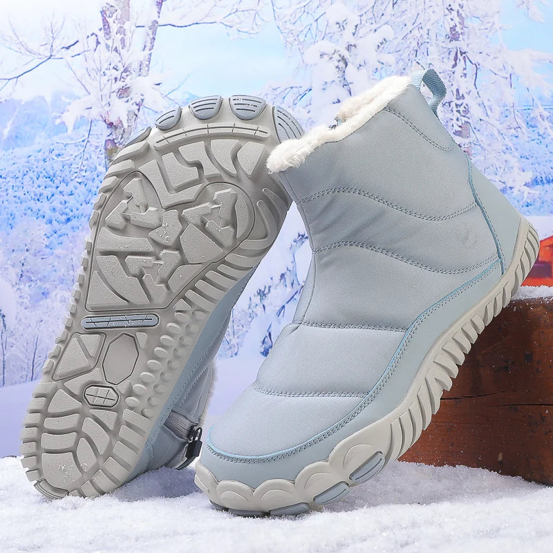 Bottines Barefoot Hiver Unisexes Chaudes Antidérapantes avec Fourrure Intérieure