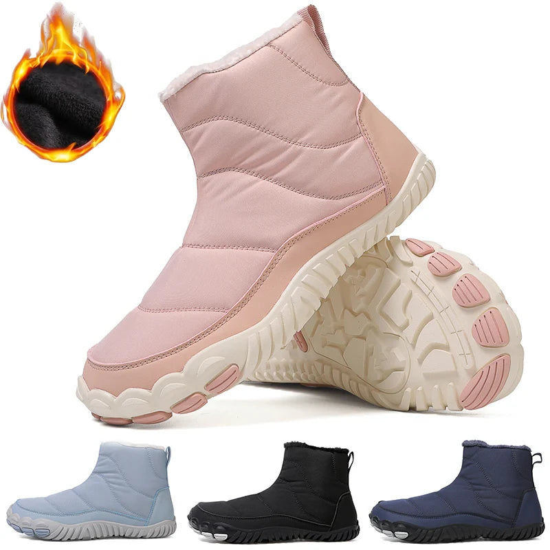 Bottines Barefoot Hiver Unisexes Chaudes Antidérapantes avec Fourrure Intérieure