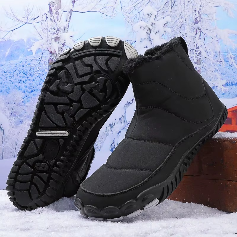 Bottines Barefoot Hiver Unisexes Chaudes Antidérapantes avec Fourrure Intérieure
