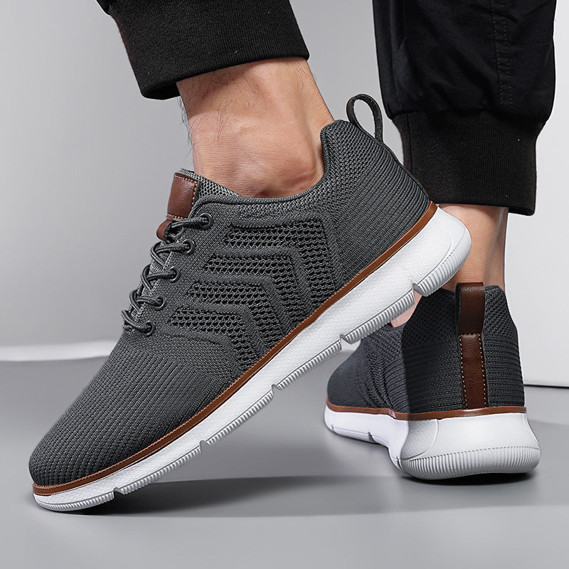 Baskets homme en maille respirante à lacets – Marche & sport