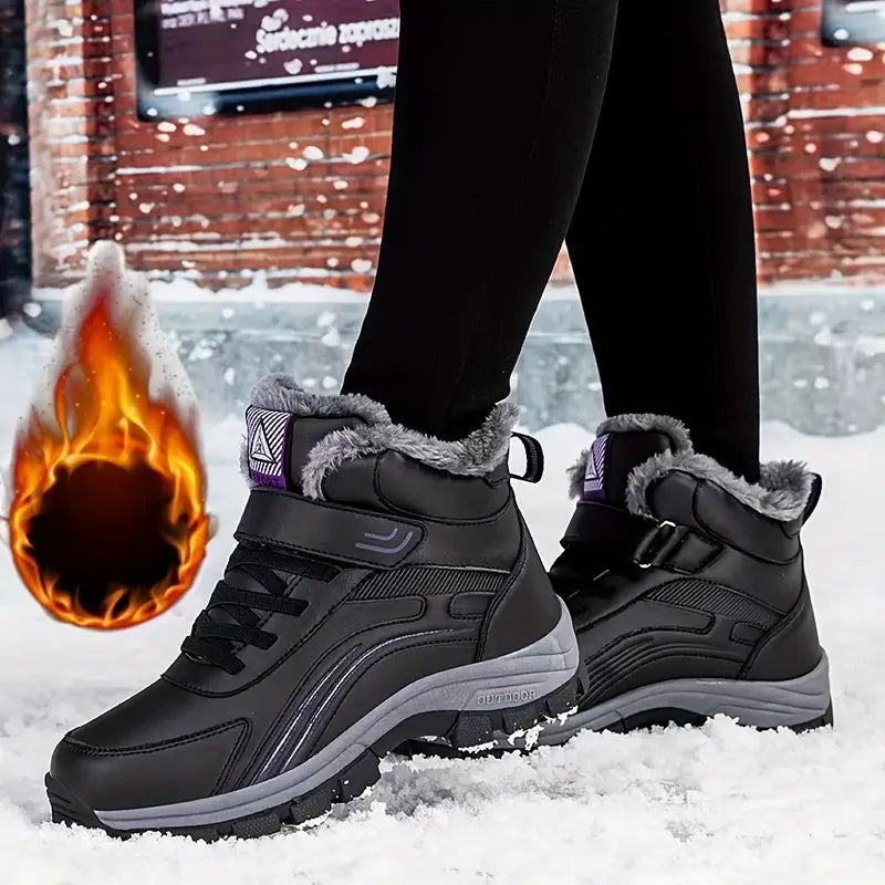 Bottes de neige antidérapantes, élégantes et chaudes, avec peluche, destinées aux chaussures d'extérieur confortables