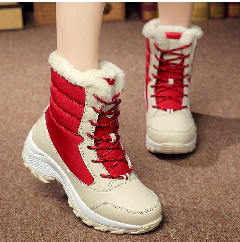 BOTTES DE NEIGE LONGUES EN FOURRURE ÉPAISSE POUR FEMMES