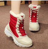 BOTTES DE NEIGE LONGUES EN FOURRURE ÉPAISSE POUR FEMMES