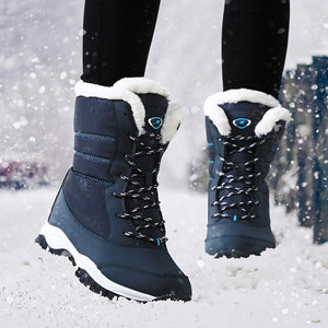 LANGE, DICK PELZGEFÜTTERTE SCHNEESTIEFEL FÜR DAMEN