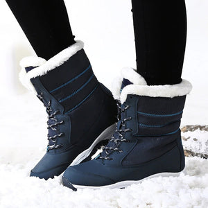 LANGE, DICK PELZGEFÜTTERTE SCHNEESTIEFEL FÜR DAMEN