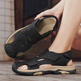 Atmungsaktive Herren-Strandsandalen aus Leder