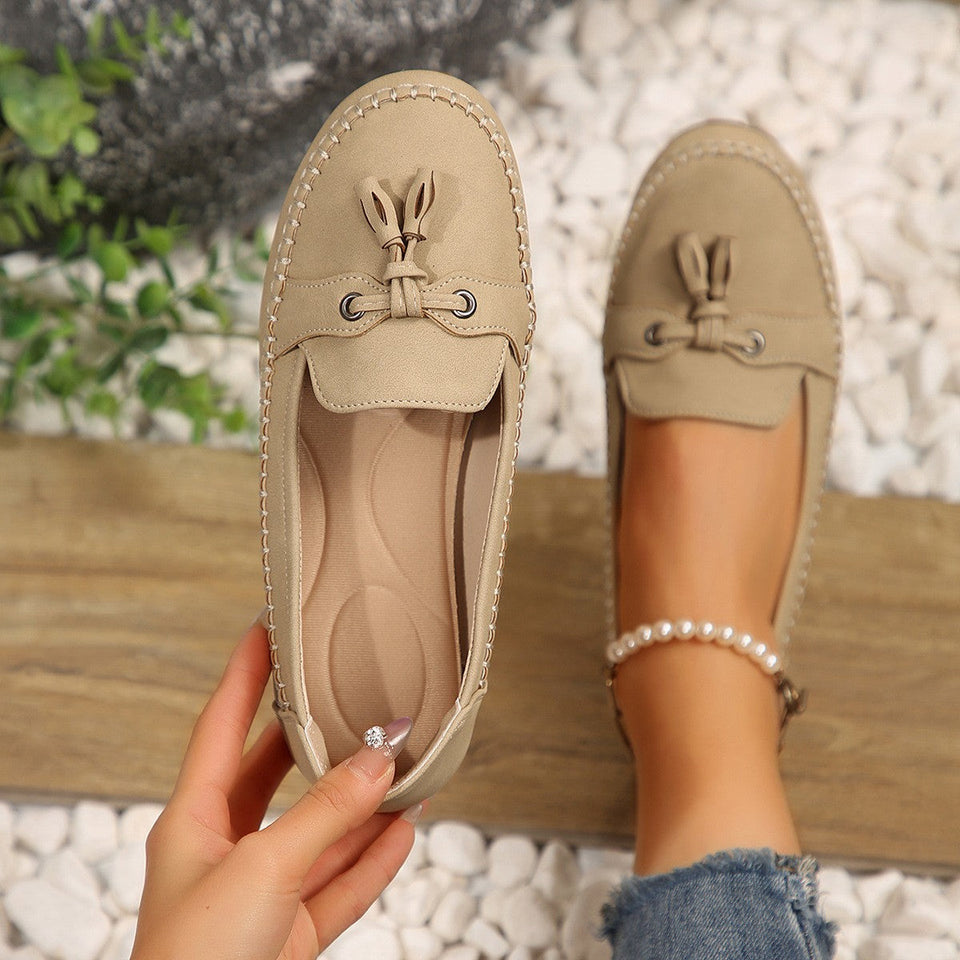Mocassins à bout rond pour femme, antidérapants, souples et confortables