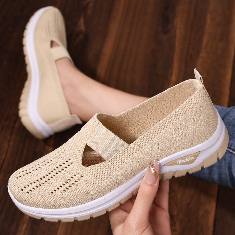 Chaussures en toile à enfiler, en maille respirante, pour femmes,