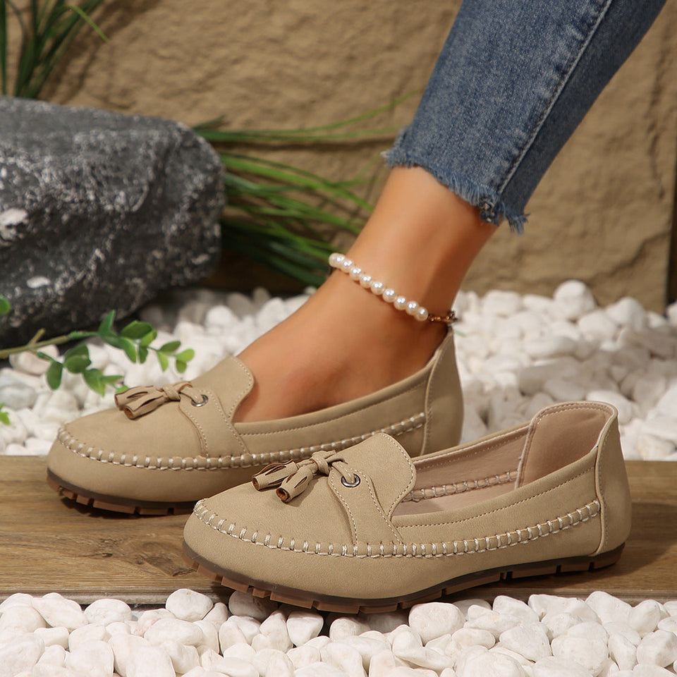 Mocassins à bout rond pour femme, antidérapants, souples et confortables